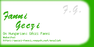 fanni geczi business card