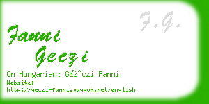 fanni geczi business card